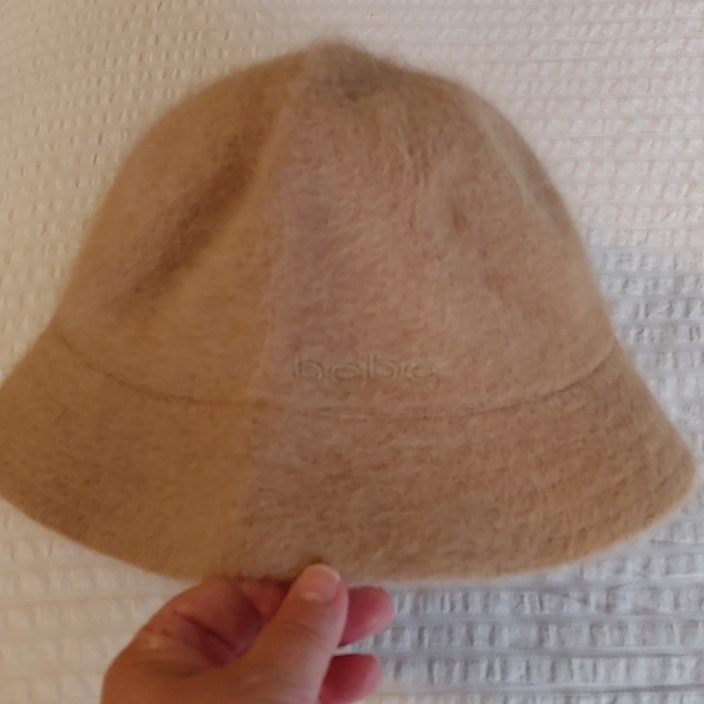 Beige Angora Blend Bebe Bucket Hat